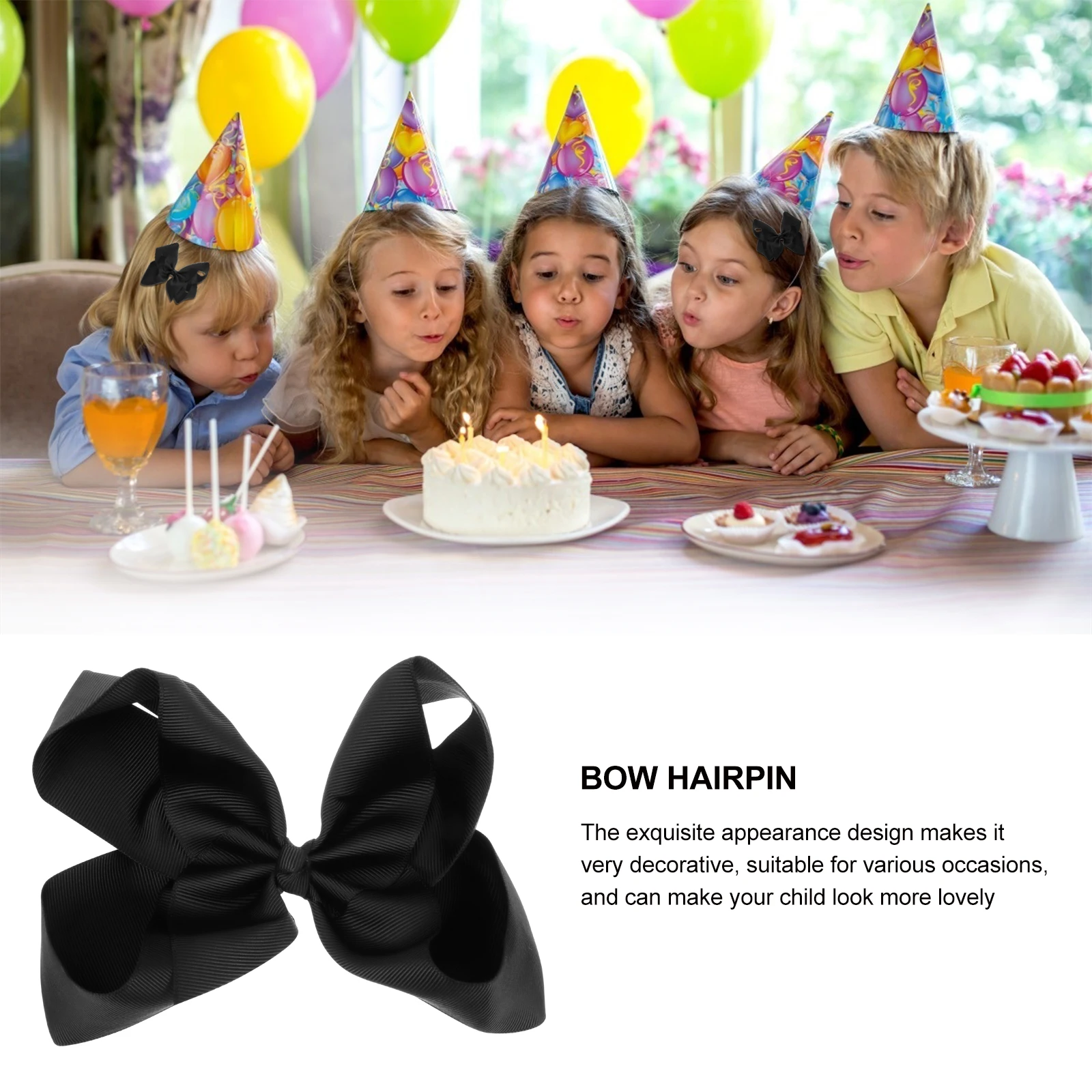 

5Pcs Candy Hairpin Kids Bow Hair Clip Clip 6Inch Butterfly Bowknot Hair Accessories For Bow Hairpin Party Gifts