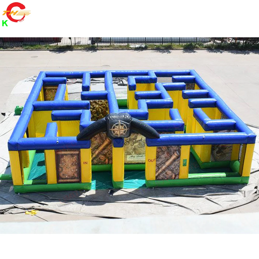 

Free Air Ship 10x10m Inflatable Treasure Maze Laser Tag For Get Lost Challenge Outdoor Activities Commercial Rental Sport Game