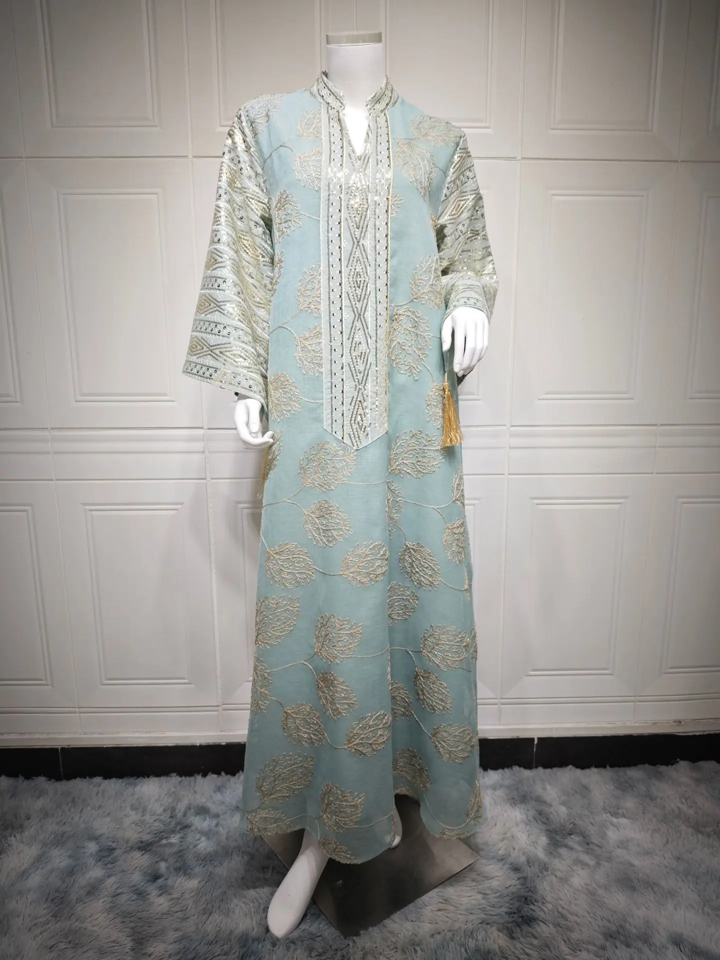 Eid femmes musulmanes fête longue Robe robes broderie gland Abayas caftan arabe Islam Ramadan marocain dubaï robes Jalabiya 2025