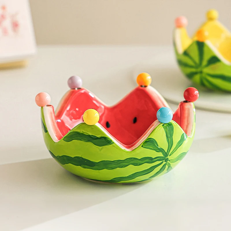 

Watermelon Fruit Fork Set, 6 Pcs Stainless Steel Dessert Forks with Creative Serving Bowl, Cute Snack & Cake Forks for Party