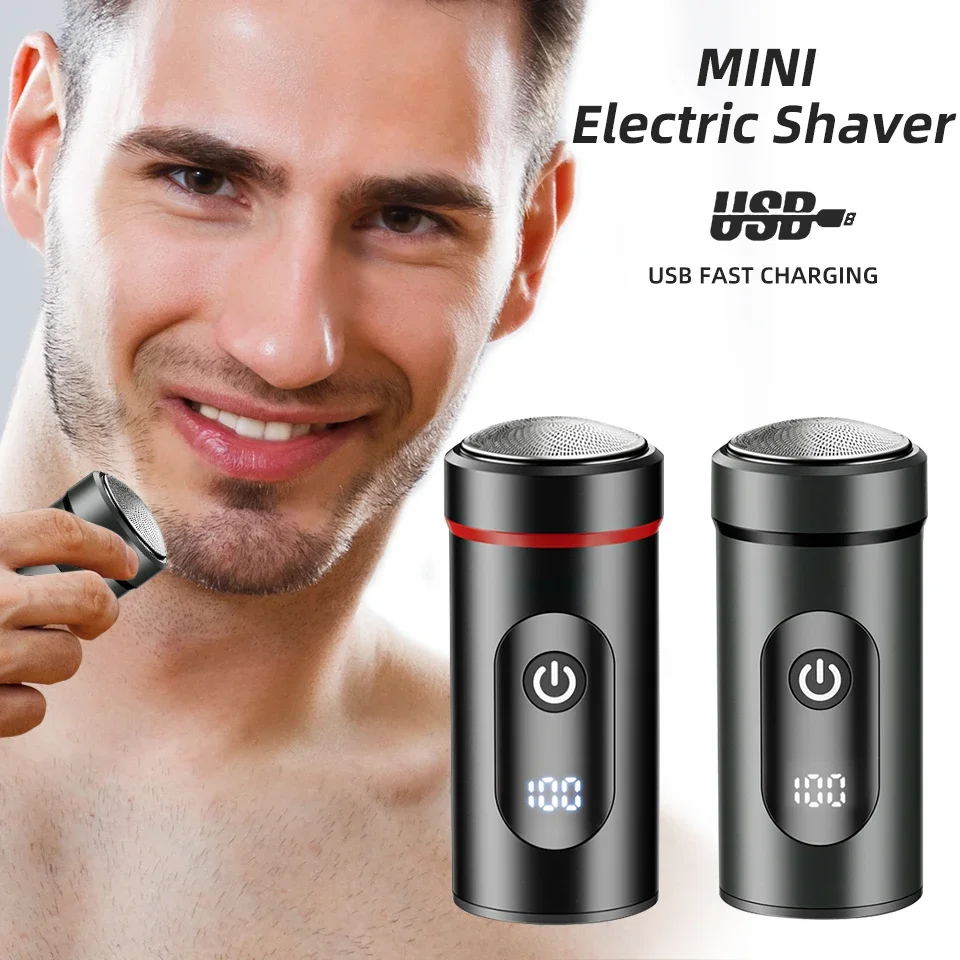 Mini Electric Shaver For Men USB Charging Models Portable Shaver No Skin Damage Face Beard Razor Body Razor Long Lasting Black