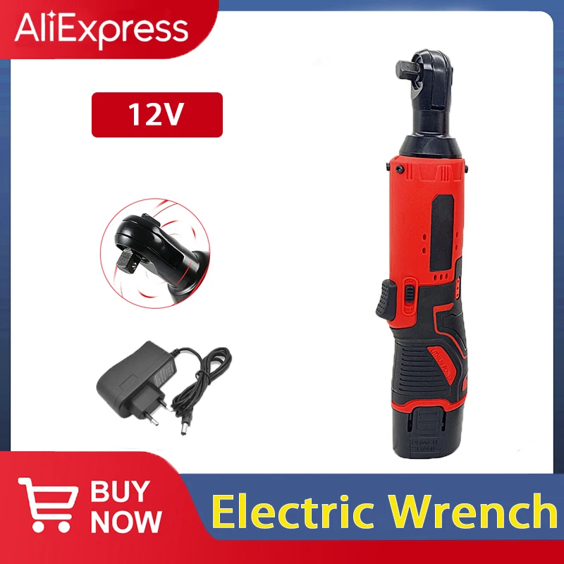 12V/18V Impact Wrench Cordless Rechargeable Electric Wrench 3/8 Inch Right Angle Ratchet Wrenches Impact Driver Power Tool