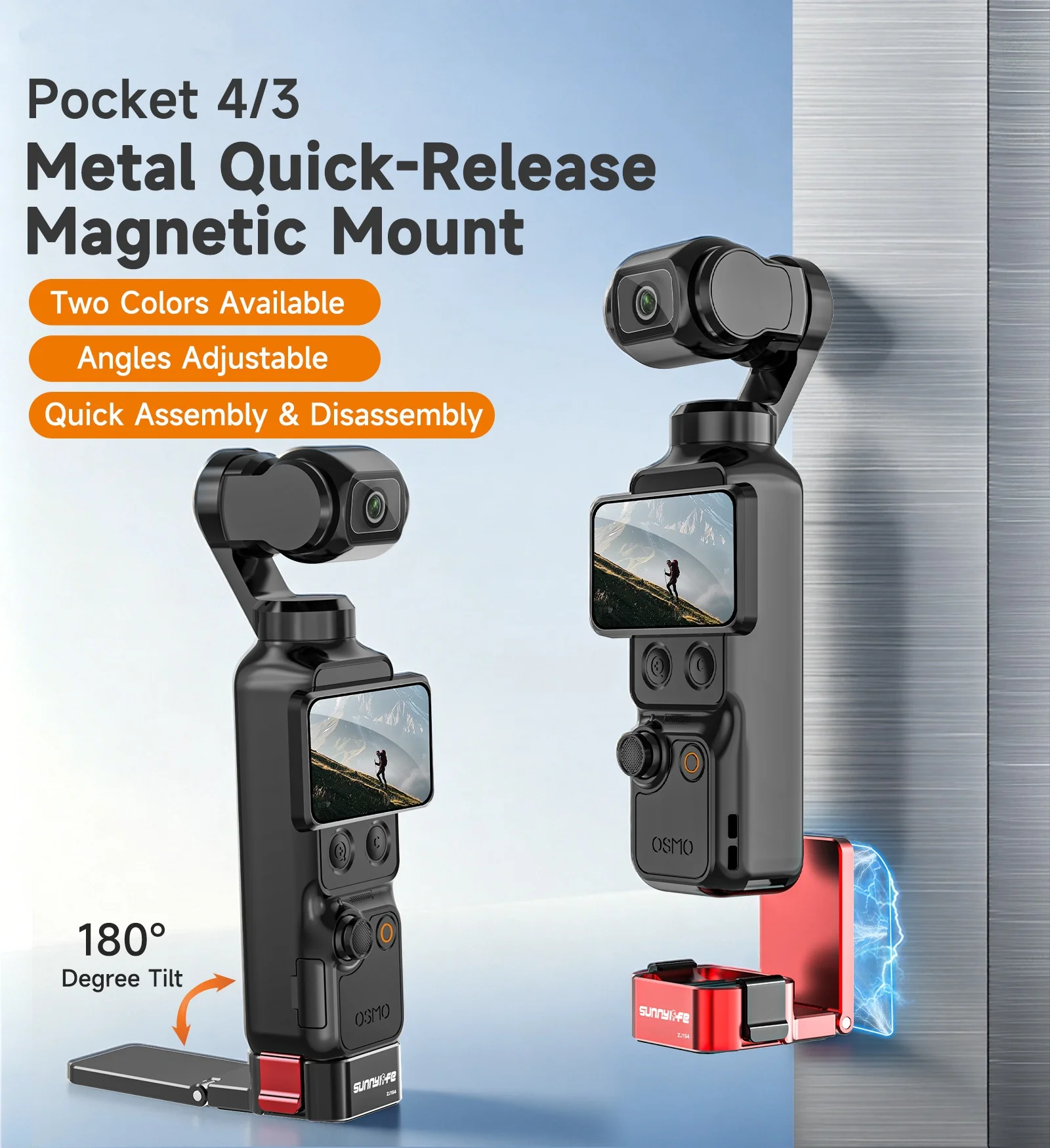 

Металлическое магнитное крепление для DJI OSMO Pocket 4/3, многофункциональная алюминиевая защитная рамка с креплением 1/4, защитный чехол-основание.