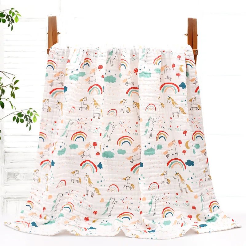 Baby Badetuch Jungen Mädchen 100% Baumwolle Kinder Baby Handtücher Decke Für Neugeborene Bademantel 6 Schichten Gaze Waschlappen Infant Swaddle – Detail 10