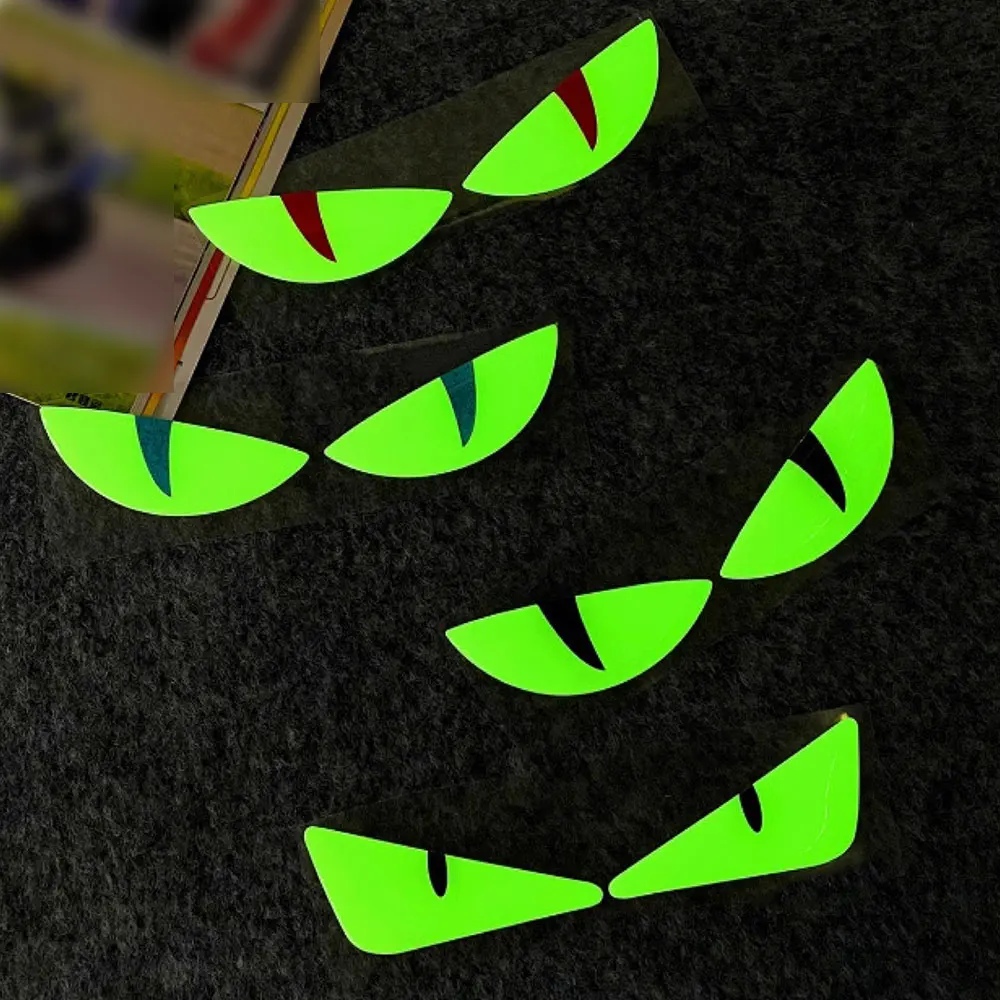 

3D Devil's Eye Luminous Stickers Motorcycle Helmets Sticker Improves Night Visibility Safety Light Decor Car Reflective Stickers