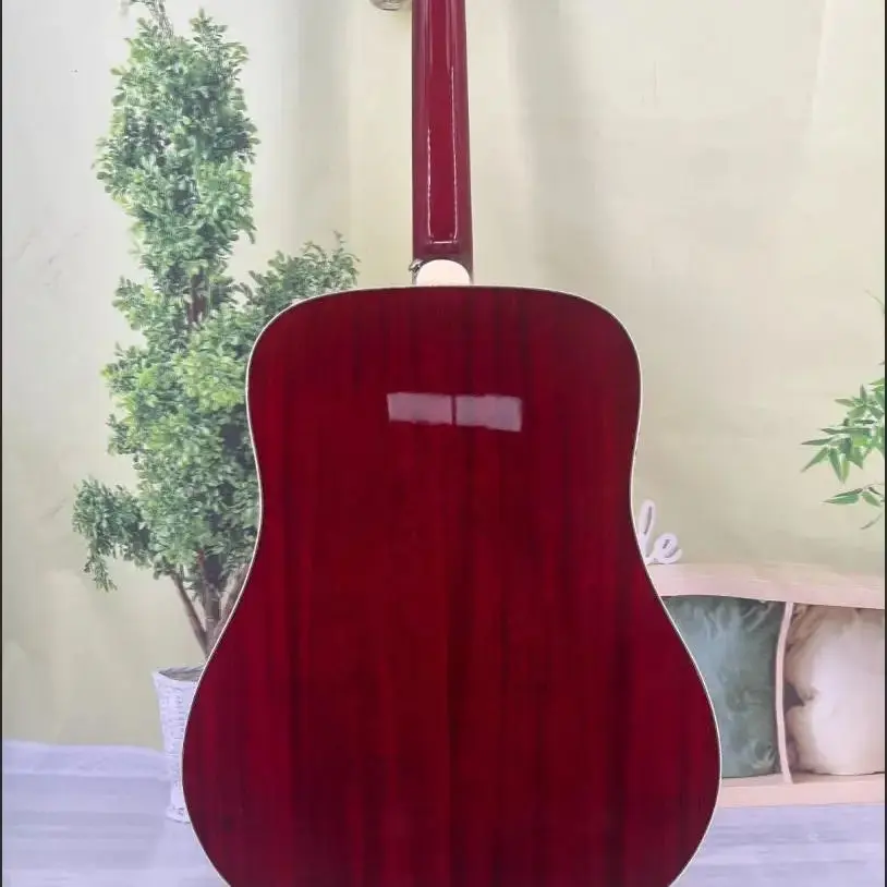 جيتار صوتي مصنوع خصيصًا وشعبيًا وشعبيًا جدًا. جسم خشب التنوب. مناسبة للمحترفين والمبتدئين. #6