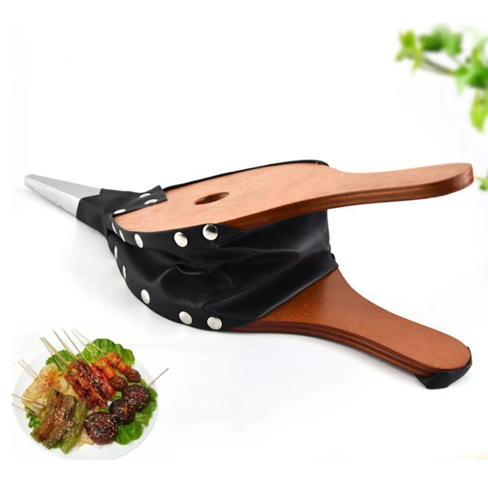 Outdoor Barbecue Tool Lederen Tijger Open Haard Blower Handleiding Houten Chulisia Handheld Balg voor BBQ Grill Open haard Decoratief