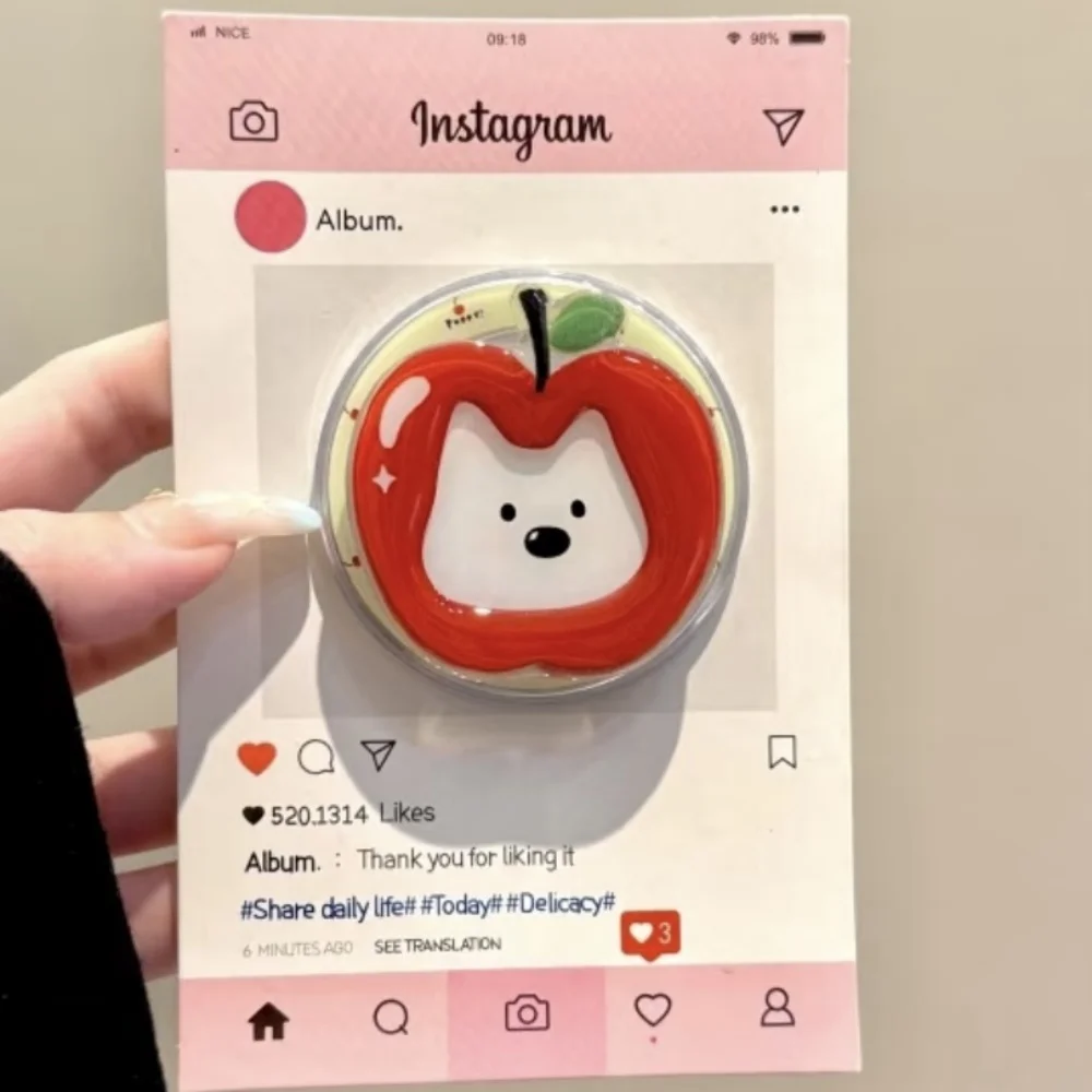 

Корейский милый мультяшный яблочный щенок для Magsafe, магнитный держатель для телефона Griptok Tok, подставка для IPhone 17 16, кронштейн для аксессуаров