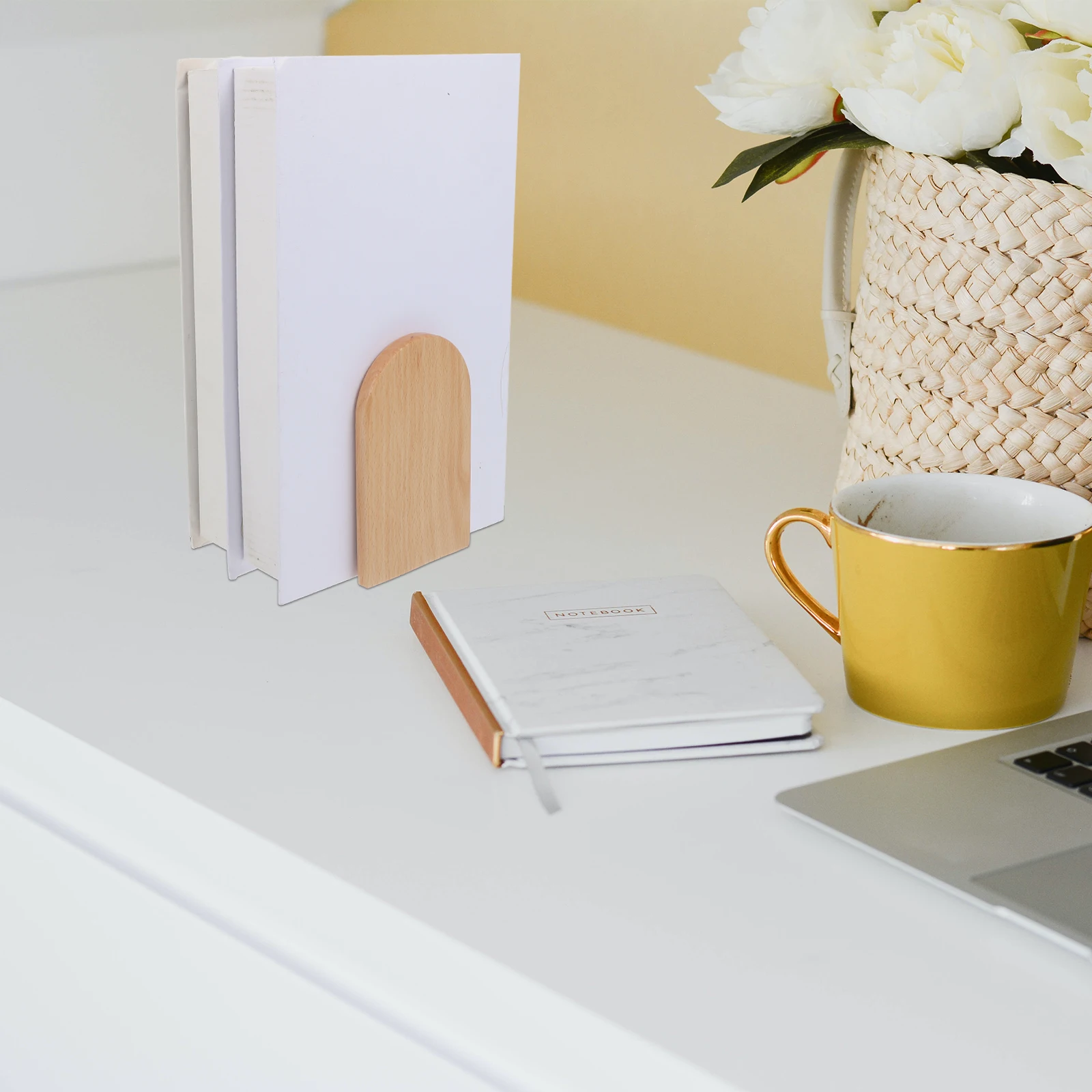 

Wooden Bookend Miniature Desk Stand for Office Organizer Bookshelf Decor Storage Wood Bookends Home Accessories