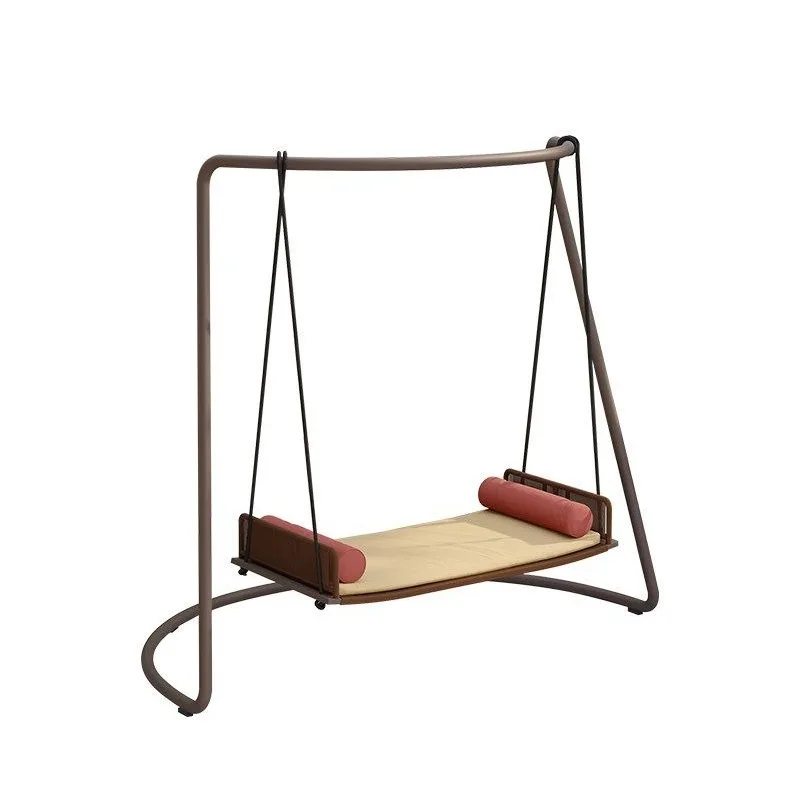 Nordic garden hanging chair, outdoor swing villa garden household single double rocking chair, aluminum alloy waterproof and sun