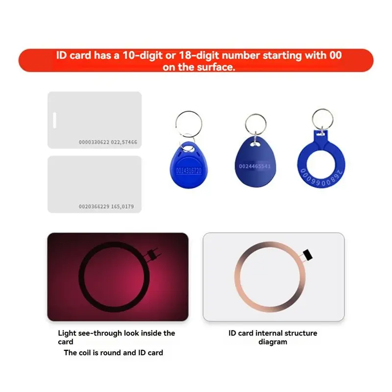 B29C-125Khz RFID Card Reader +1 Keyfobs Kit Copier Writer Duplicator Programmer ID Card Copy EM4305 T5577 Each Writable Tags