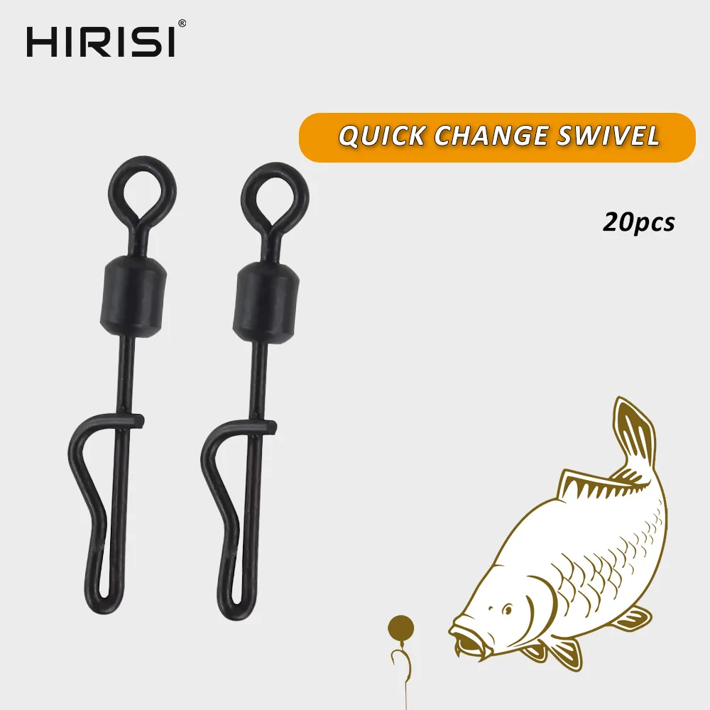 Hirisi, 20 шт., быстросменные вертлюжные зажимы для ловли карпа