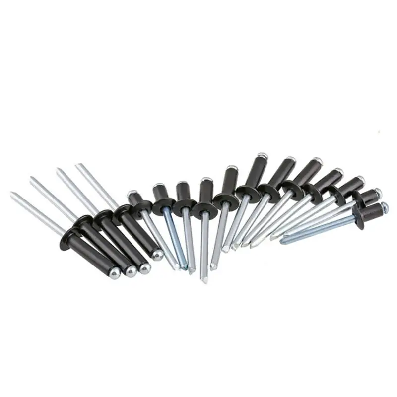 20Pcs M2.4 M3.2 M4 M5 Aluminum Dome Head Blind Rivets Black Round Head Open Pull Rivets Decoration Nail