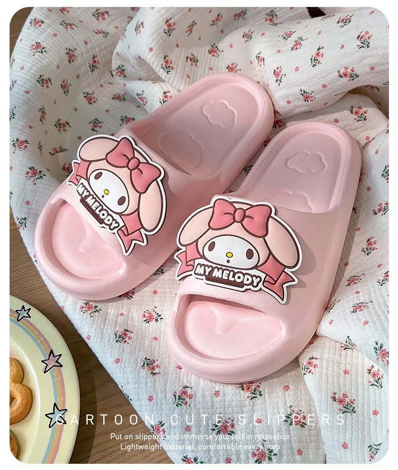 Sanrio Kuromi Cartoon Damen-Wolkenpantoffeln, Atmungsaktive Rutschfeste Innen-/Außenpantoffeln mit Niedlichem Kawaii-Design – Detail 14