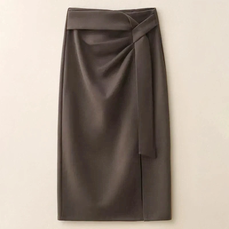 

Шерстяная юбка средней длины, юбка до половины тела, женская осенне-зимняя новая юбка с высокой талией, облегающая длинная юбка, облегающая бедра