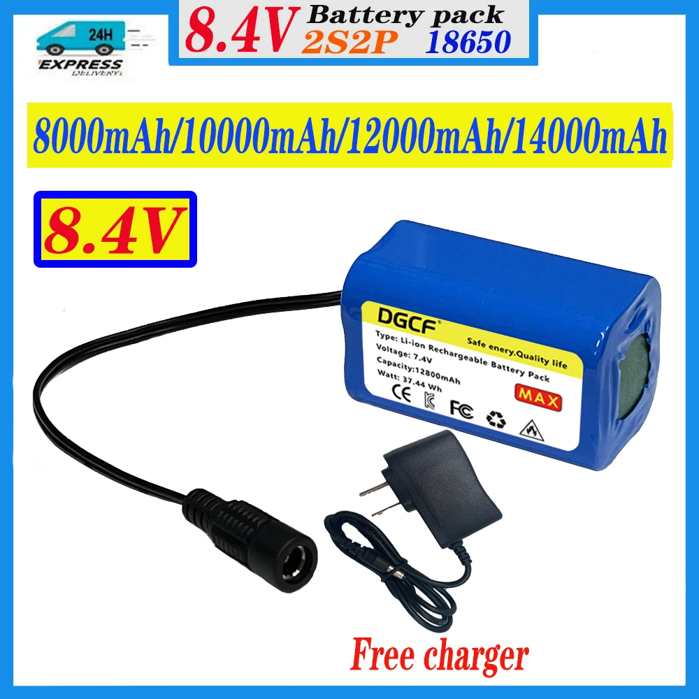 

12800mAh 8.4V 18650 Battery Pack Bike Light Battery 18650 Lithium Ion for Bike Bicycle Flashlight Headlamp Accessories