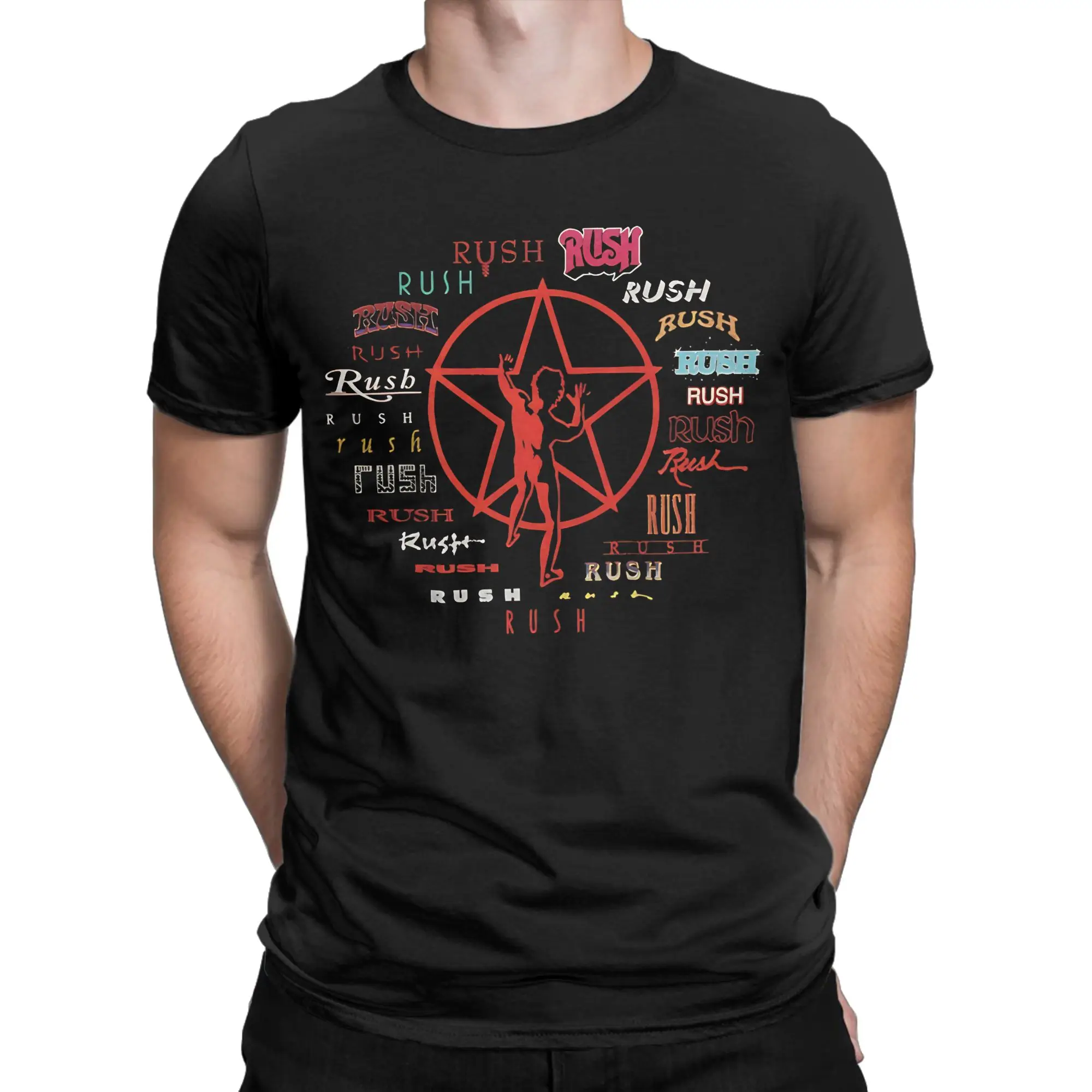 Harajuku T Shirt Beach Rush Model Black Tour Concert T-Shirts Rush Band  Cotton Tee Shirt for Mens Y2K Short Sleeve Clothing