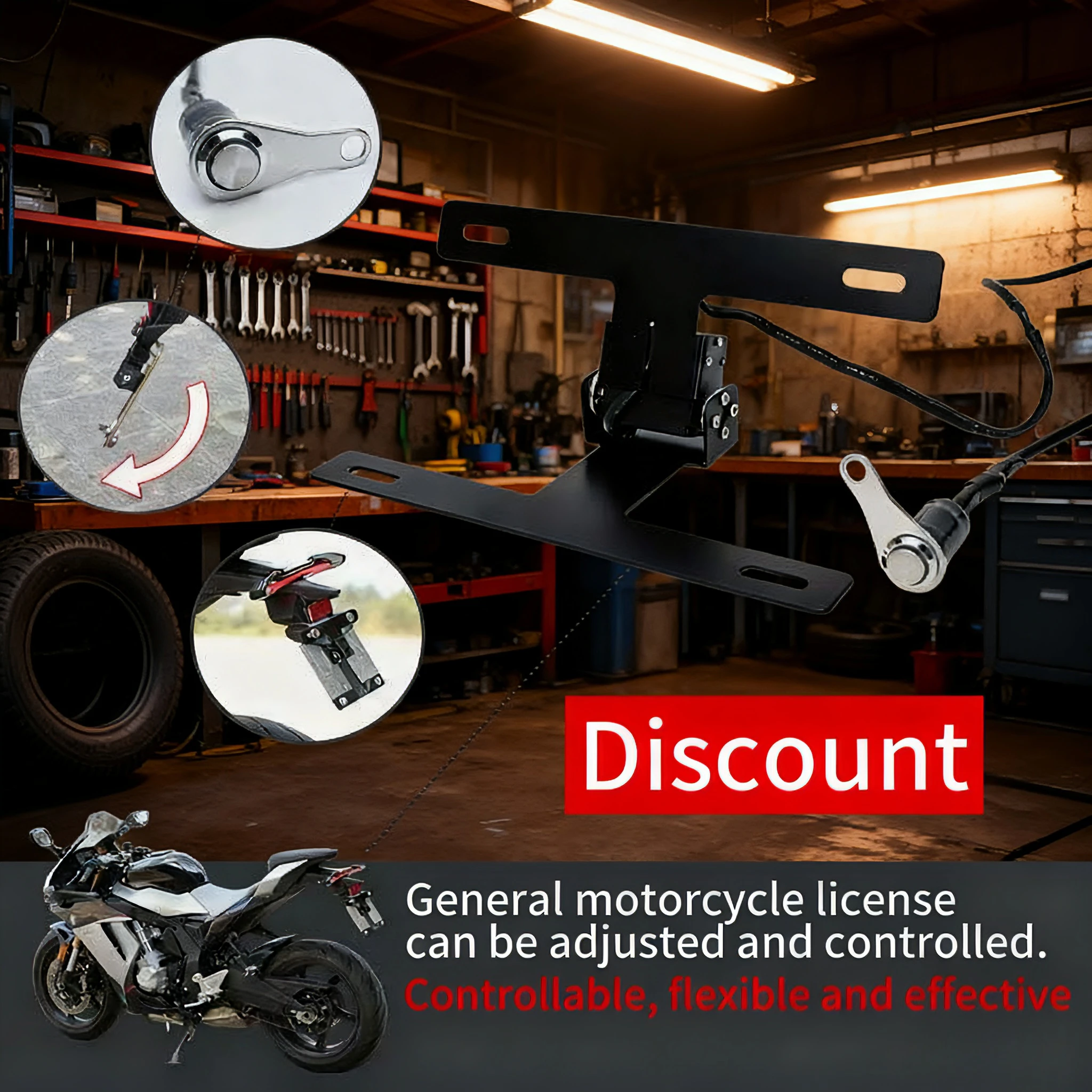 

Уменьшите хлопот с номерным знаком. Универсальный регулируемый номерной знак для мотоцикла, с кнопочным переключателем, рамка управления.