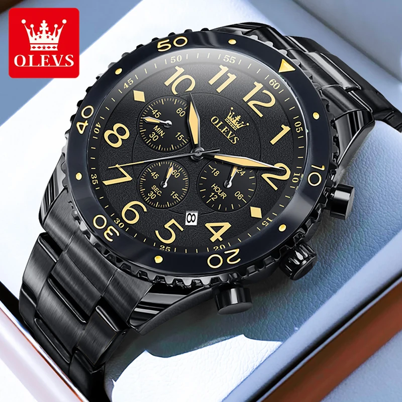 

OLEVS Large Dial Multifunctional Quartz Watch 2024 New Men Watch Fashion Creative Mens Watches Luminous Relogio Masculino 9969