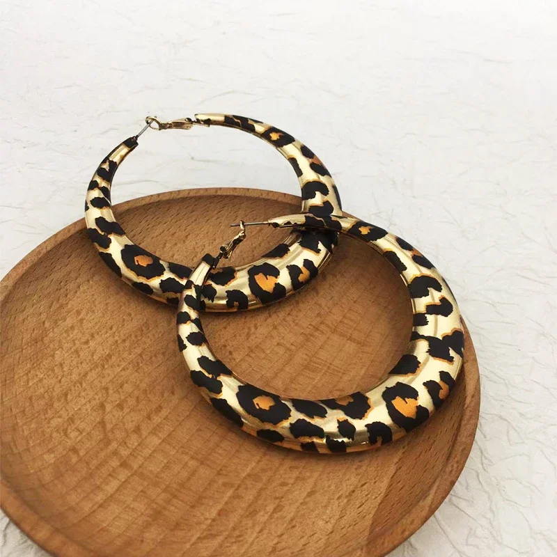 Europe and America Leopard Print Exaggerated Style  Designer Earrings  Womens Jewelry New Arrival Fashion Jewelry