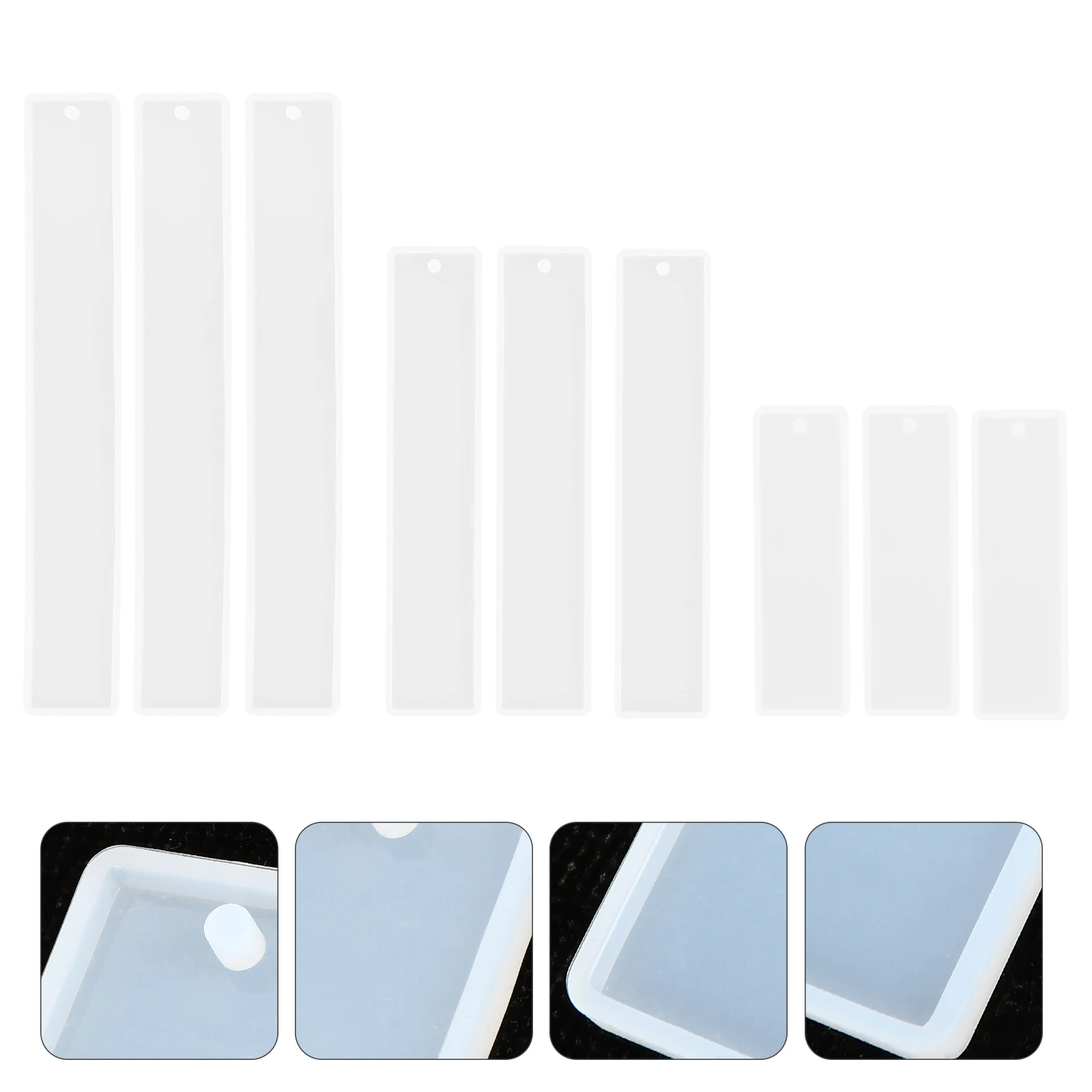 

9 Pcs Bookmark Silicone Mold Transparent Craft Mould Jewelry Medium Silica Gel Epoxy Resin Tear-resistant Sequin