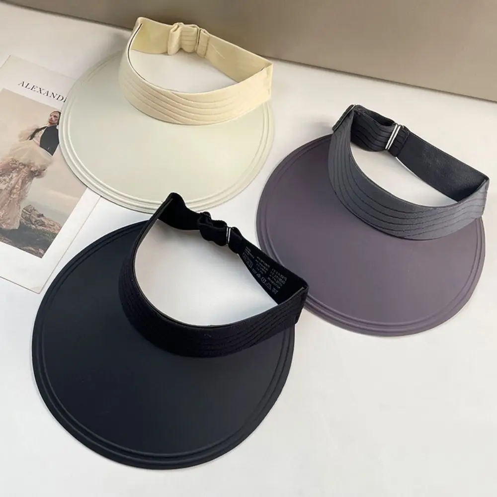 

Ice Silk Summer Seamless Sun Hat Large Brim Adjustable Sunscreen Baseball Cap UV Protection Empty Top Breathable Air Sun Hat
