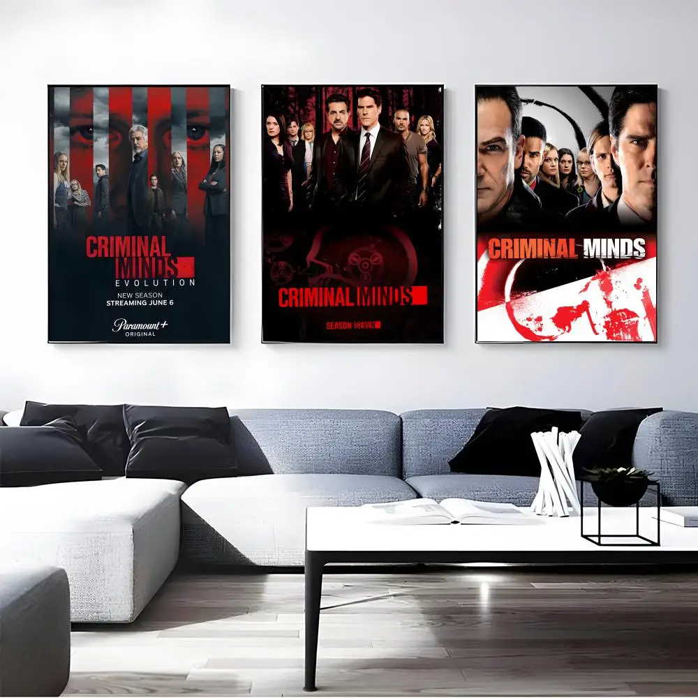 TV Series Criminal Minds Poster Self-adhesive Art Waterproof Paper Sticker Coffee House Bar Room Wall Decor