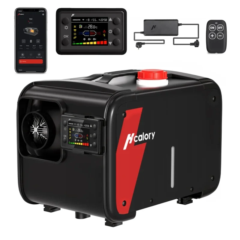 Hcalory HBH-3 Luftdiesel-Zusatzheizung 18% Höhere Verbrennungseffizienz 12V/24V DC & 240V AC mit App & Adapter für Auto & Wohnmobil