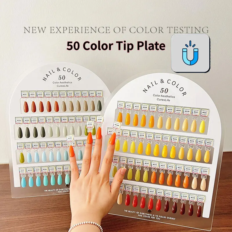 

50 советов, магнитная доска для демонстрации ногтей, сравнение лака для дизайна ногтей, образец цветной пластины, наклейки с номером карт для салона, маникюра