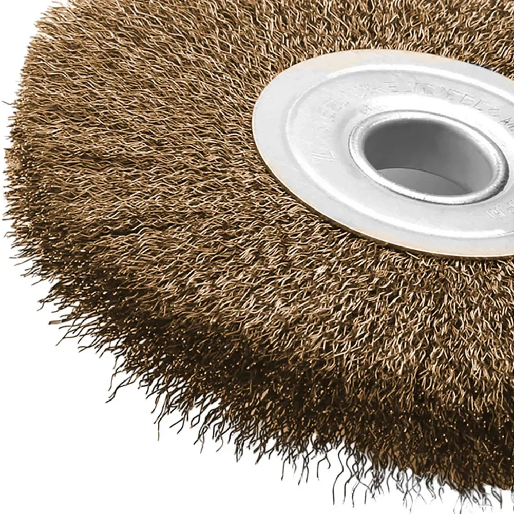 Cepillo de rueda de alambre prensado plano para amoladora angular, removedor de rebabas de alambre de acero inoxidable, diámetro de 4 pulgadas, 0, 52 pulgadas