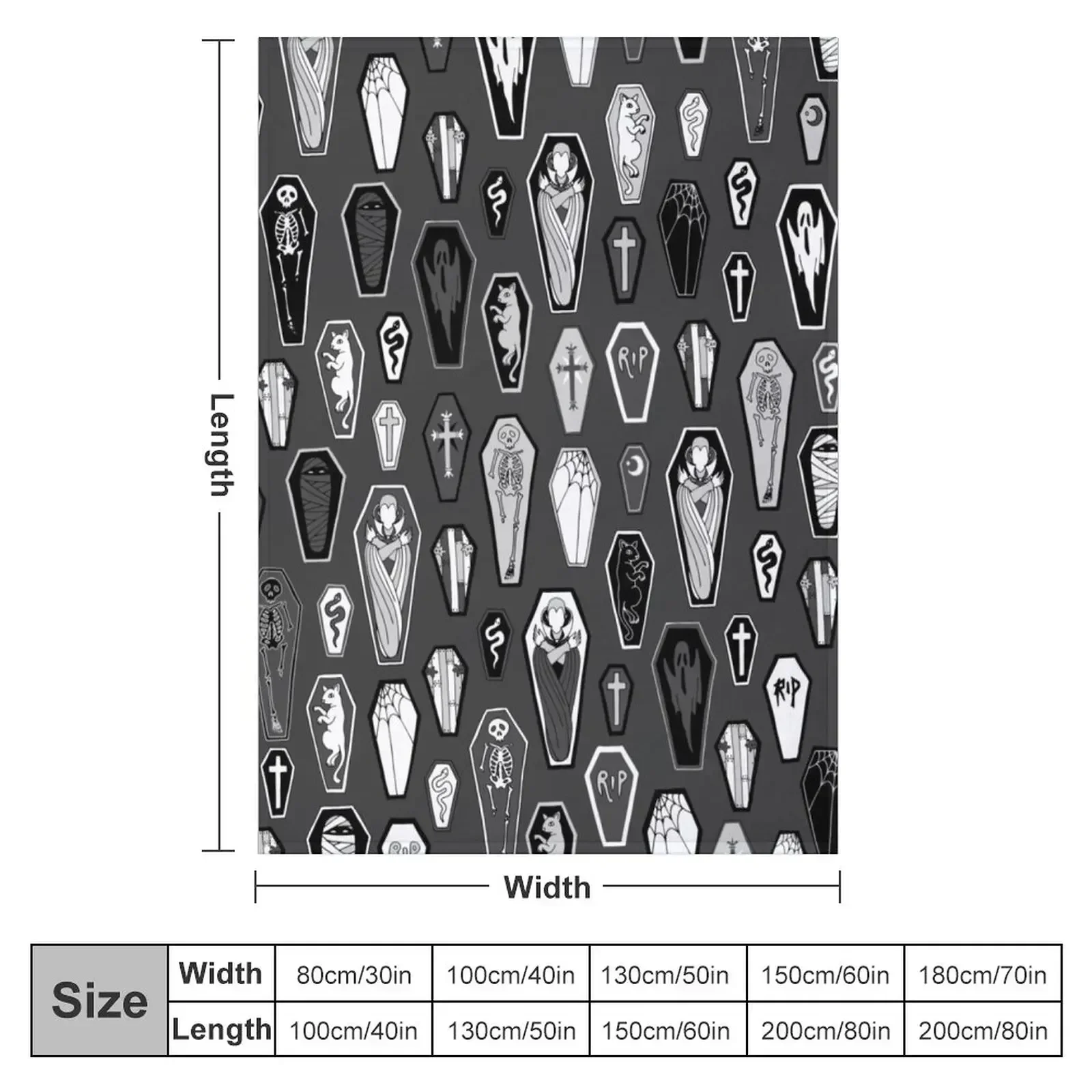 13 Coffins Throw Blanket couch cozy soft plush fuzzy picnic outdoor blanket