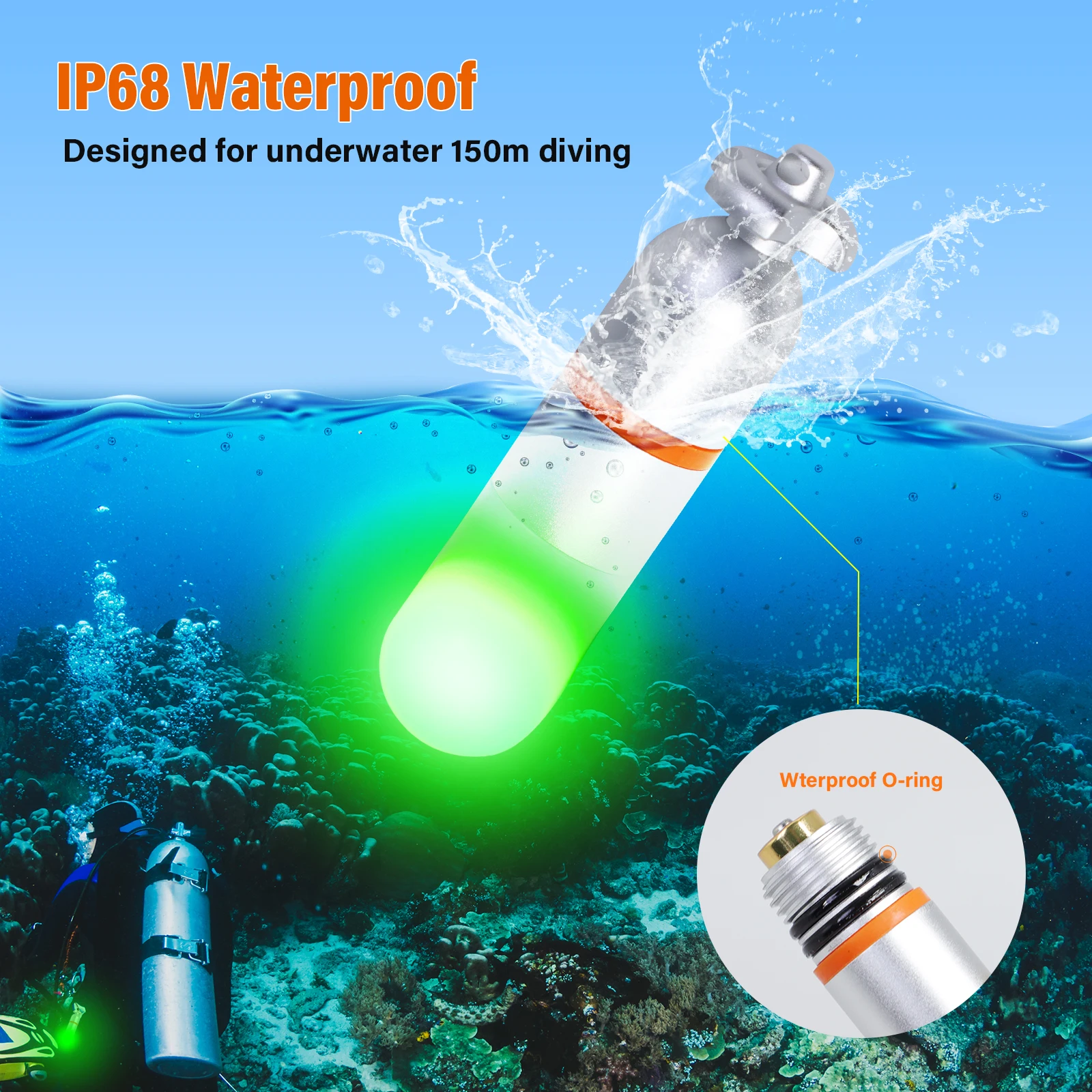 ORCATORCH SD01 PRO balise stroboscopique de plongée sous-marine lanterne sous-marine Mini Signal lumineux Mini lampe stroboscopique de plongée accessoires de torche