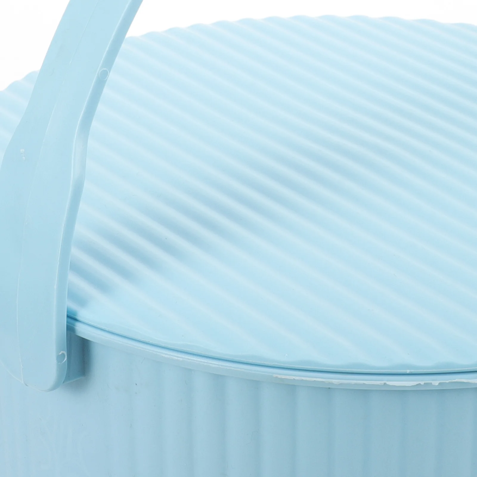 

Sturdy Round Storage Bin with Lid Compact Size for Home Office Closet Tidying Up Multifunctional Plastic Tub Plastic Tub