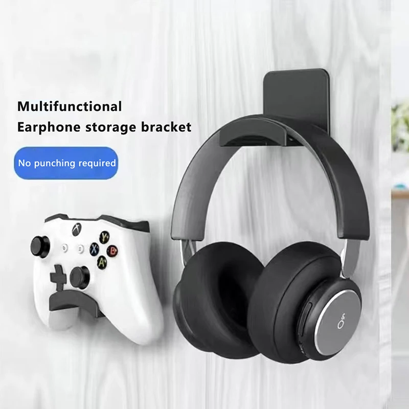 Universal Headphone Stand Gaming Controller Holder Headset Display Rack Under Desk Hanger Hook For Earphone Wall Mounted Bracket