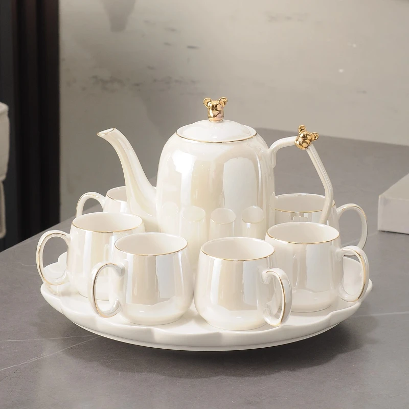 

Tea set 2025 new light luxury high-end simple water cup household living room tea cup European ceramic housewarming gift box