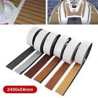 58x2400x5mm Single Strip Imitated Teak Yacht Boat Deck Mat Flooring Brown Anti Skid Mat Pad EVA Foam