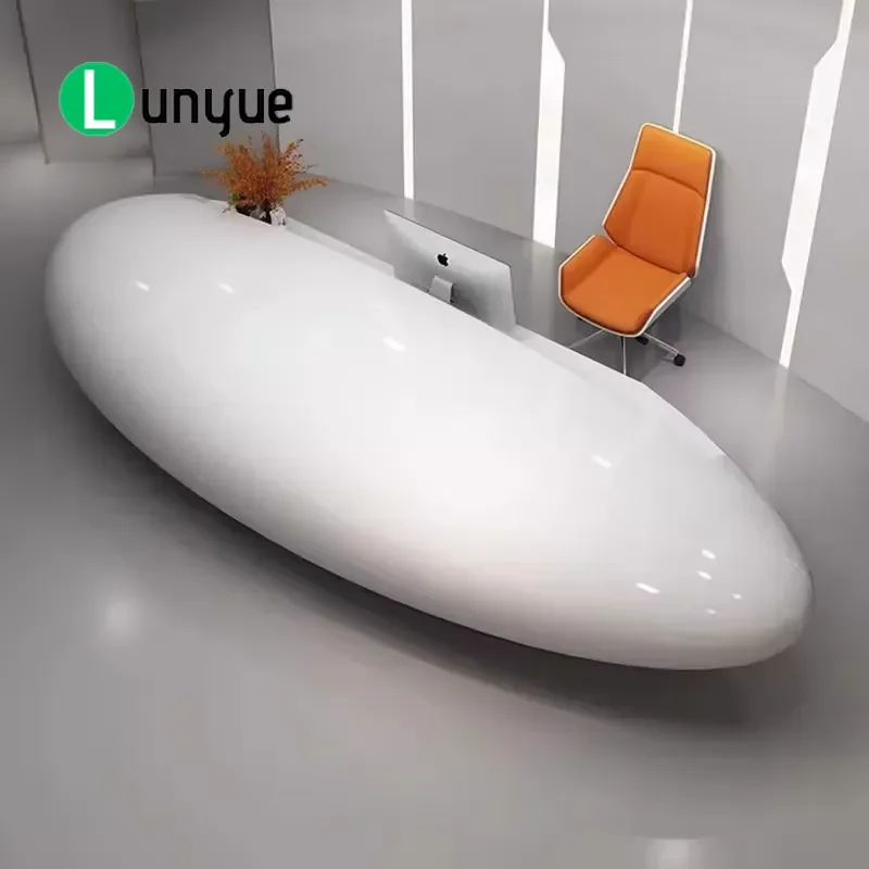Modern Creative Spherical Reception Desk for Company Front Office Beauty Bar Counter Stylish Cashier Table Furniture