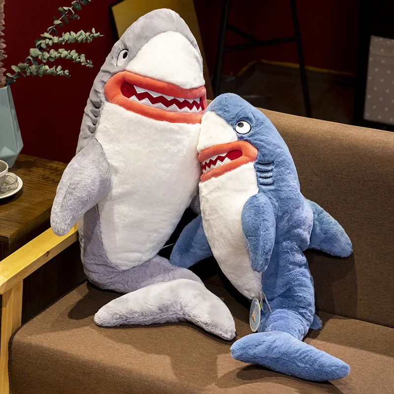 

Cute Big Mouth Shark Plush Toy 85/105cm Giant Size Shark Throw Pillow Cushion Stuffed Animal Cartoon Soft Doll Birthday Gift