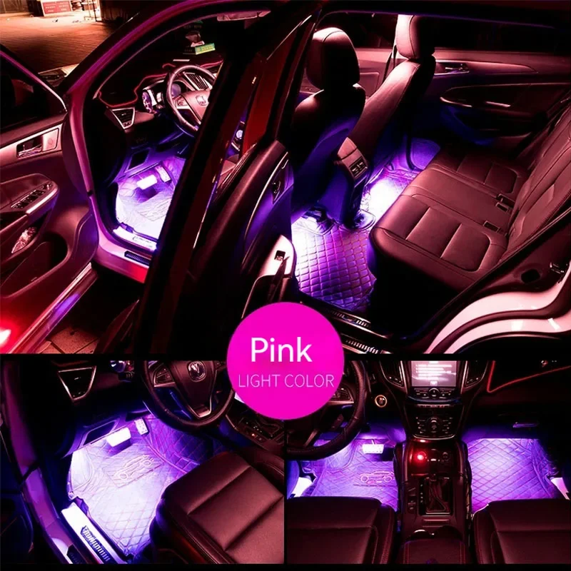 36 48 72 LED Interior footlights USB/APP/ Cigarette lighter/Wireless remote control car RGB atmosphere decorative lights