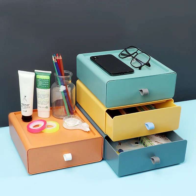 Desktop storage box office student ins drawer-style multi-layer large file stationery desk storage two batches