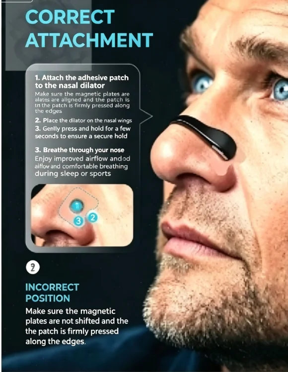 Anti-Snore Magnetic Nose Clips Set for Adults, Nasal Dilator Breathing Aid, Boost Nasal Airflow, Snoring Relief for Restful Sleep