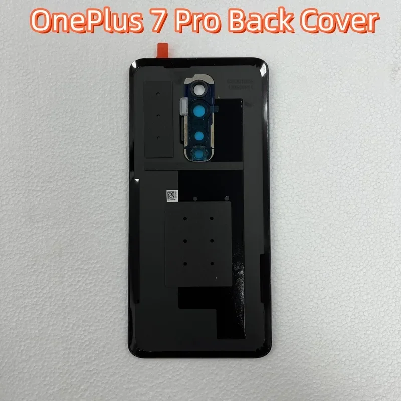 Tampa traseira de vidro da bateria, caixa do painel da carcaça traseira para oneplus one plus 1 7 pro com adesivo de lente da câmera, substituição