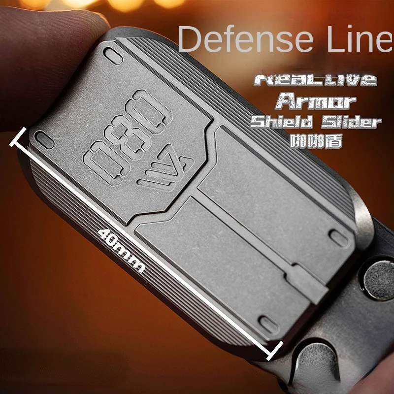 Play My Lezhi EDC Defense Line Snap Shield Unlimited Position Push Card Fingertip Gyro Metal Toy Decompression Black Technology