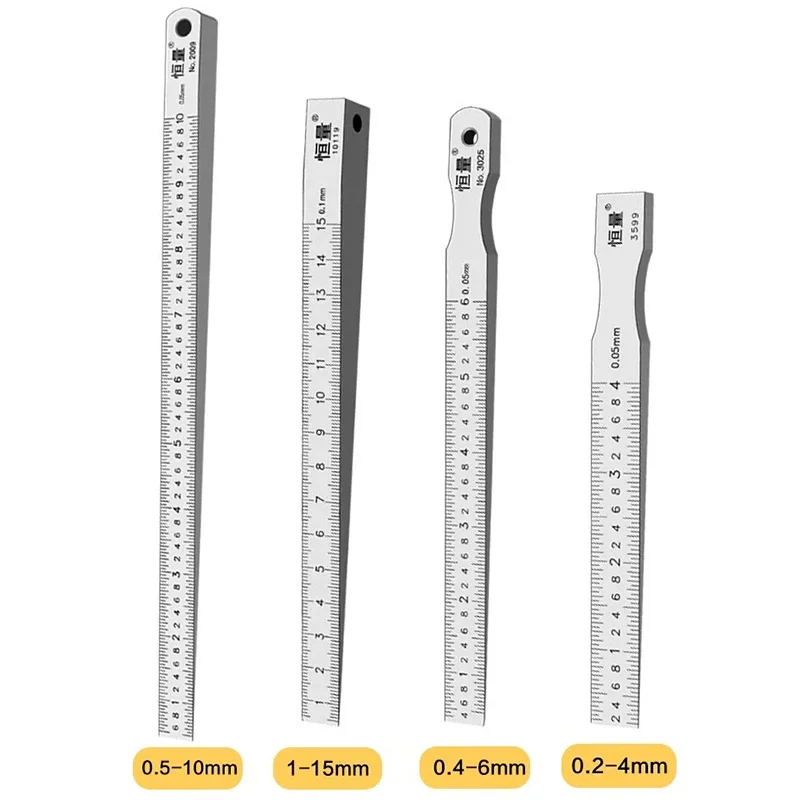 Régua de inclinação do aço inoxidável, Flatness Detection Feeler Gauge, Gap Gauge Wedge, 0,05