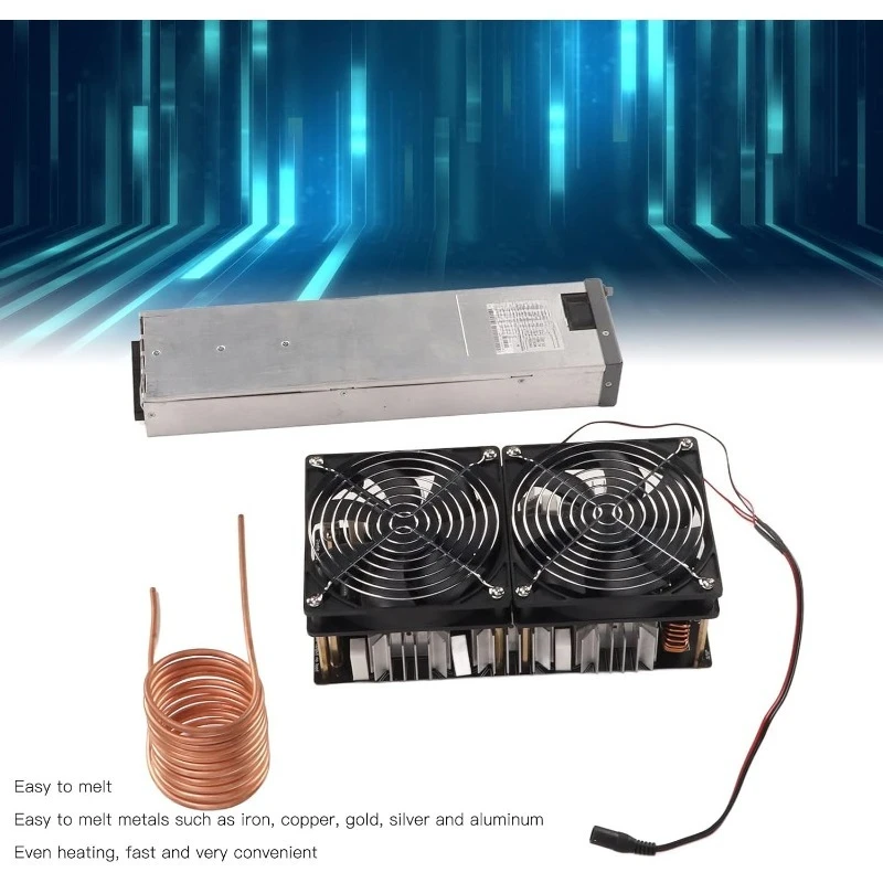 2500W 50A ZVS Induction Heater 12V-48V DIY High-Frequency Heating Machine with US Plug