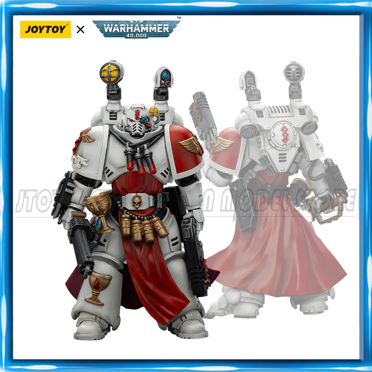 

JOYTOY Warhammer 40K 1/18 Action Figure Blood Angels Sanguinary Priest with Heavy bolt pistol, chainsword and narthecium Toys