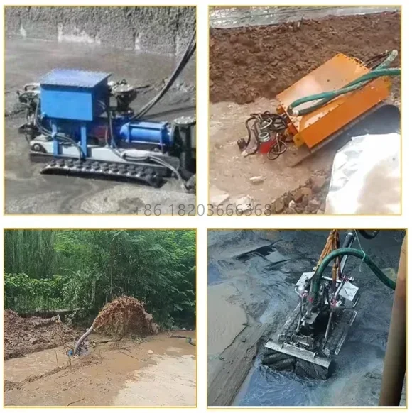 YG Customized Small Underwater Dredging Robot 500m Conveying Distance 22KW Hydraulic System