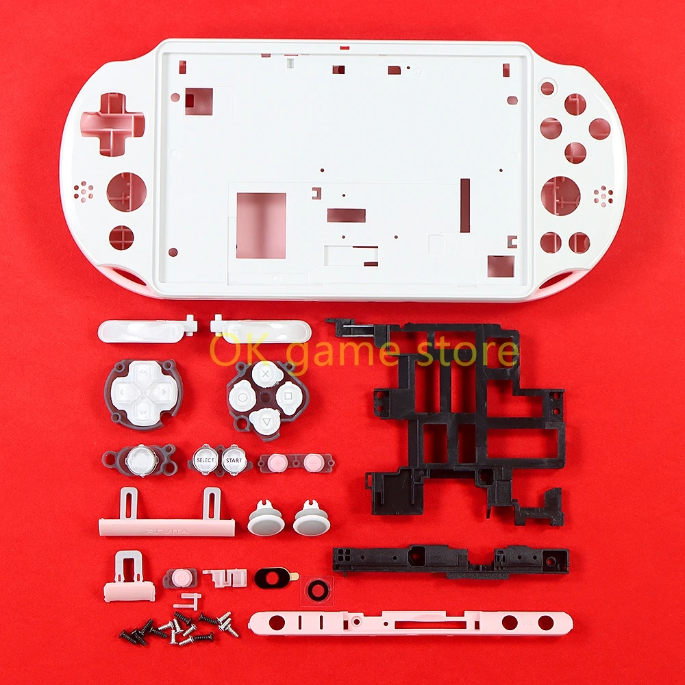 1 set Custodia Shell Cover per PSV2000 PSV 2000 Set completo Custodia frontale con kit pulsanti per PSVITA 2000 Slim Console