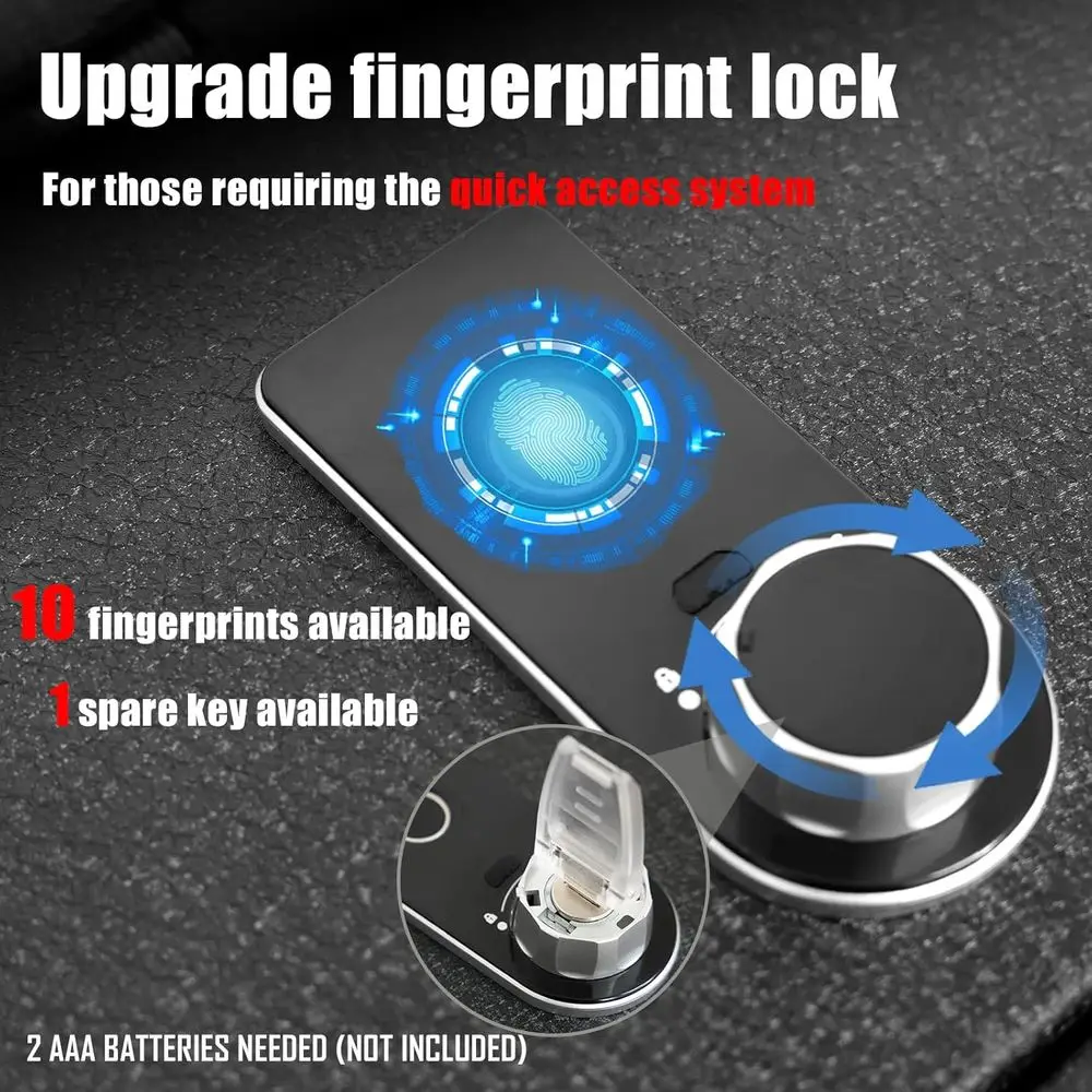 قفل بصمة الإصبع البيومترية آمن لطراز Tesla Y (2025-2026) مع مفتاح احتياطي #3