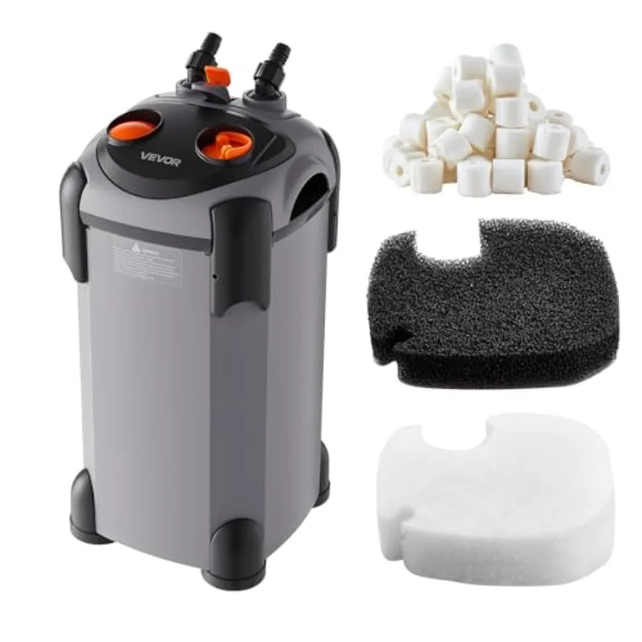 

Canister Filter, 3-Stage External Aquarium Filter with Powerful Pump, Quite Water Circulation Cleaning Machine with Media for F